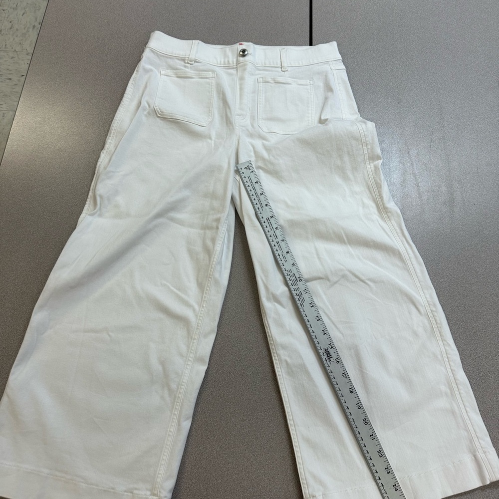 Spanx White Wide-Leg Cropped Pants